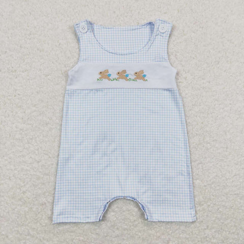SR0621 toddler boy clothes rabbit bunny embroidery boy easter romper