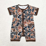 SR0666  baby clothes camo baby boy summer romper