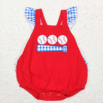 SR0686 baby girl clothes embroidered baseball toddler girl summer bubble