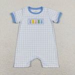 SR0690 baby boy clothes embroidery bunny toddler boy easter summer clothes