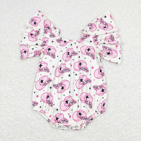 SR0709  baby girl clothes girl cowboy pink bubble