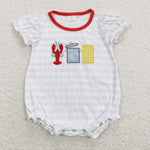 SR0743 baby girl clothes crayfish  girl short sleeve romper