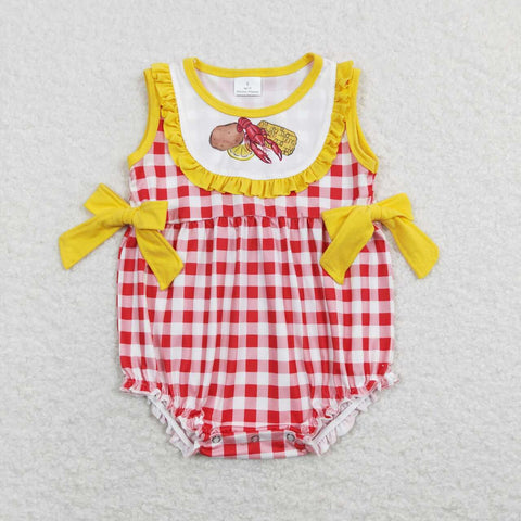 SR0769 baby girl clothes girl crawfish clothes toddler summer bubble