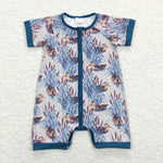 SR0802 baby boy clothes mallard toddler boy summer romper