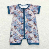 SR0802 baby boy clothes mallard toddler boy summer romper