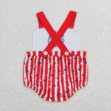 SR0810 baby clothes embroidery 4th of July patriotic romper