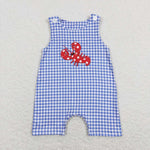 SR0820 RTS baby boy clothes toddler crawfish romper embroidery boy summer romper