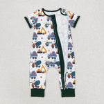 SR0850 baby clothes truck baby boy zipper romper