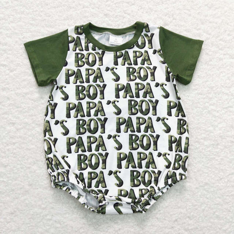 SR0876 baby boy clothes papa’s boy boy summer romper