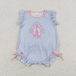 SR0931 baby girl clothes embroidery ballet shoes girl summer romper