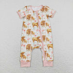 SR0940  baby girl clothes alpine cattle girl summer romper