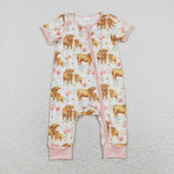 SR0940  baby girl clothes alpine cattle girl summer romper