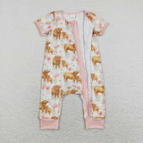 SR0940  baby girl clothes alpine cattle girl summer romper