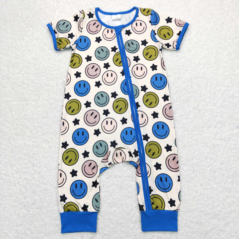 SR0944 baby boy clothes smiley star boy summer romper