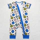 SR0944 baby boy clothes smiley star boy summer romper