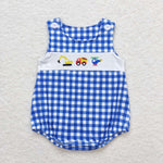 SR1011 baby boy clothes engineering vehicle boy summer romper