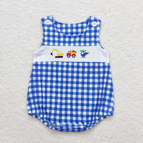 SR1011 baby boy clothes engineering vehicle boy summer romper