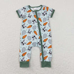 SR1014 baby boy clothes cool bunny boy zipper summer romper