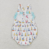 SR1060  baby girl clothes sailboat toddler girl summer bubble