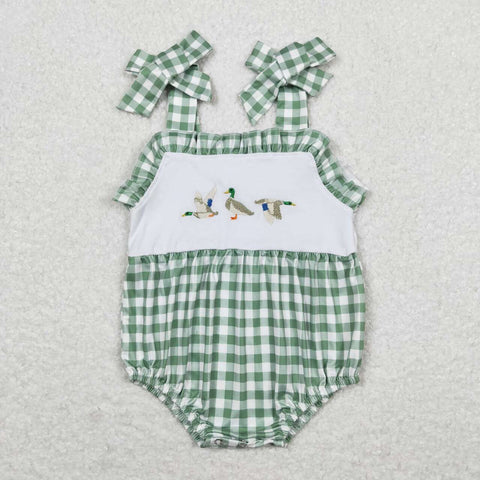 SR1065 baby girl clothes mallard duck embroidery toddler girl summer bubble