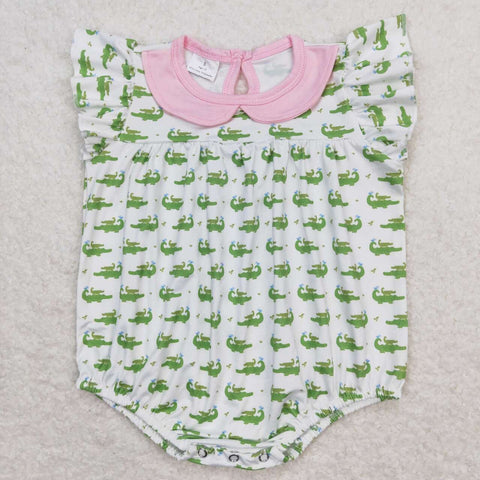 SR1068 baby girl clothes crocodile toddler girl summer bubble