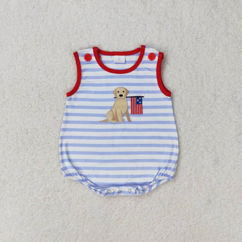 SR1080 baby boy clothes embroidery pubby 4th of July patriotic toddler boy summer bubble