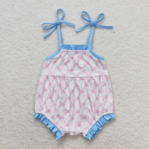 SR1086  baby girl clothes pink striped plaid toddler girl summer bubble