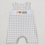 SR1132  baby boy clothes embroidery I love mom toddler boy summer romper