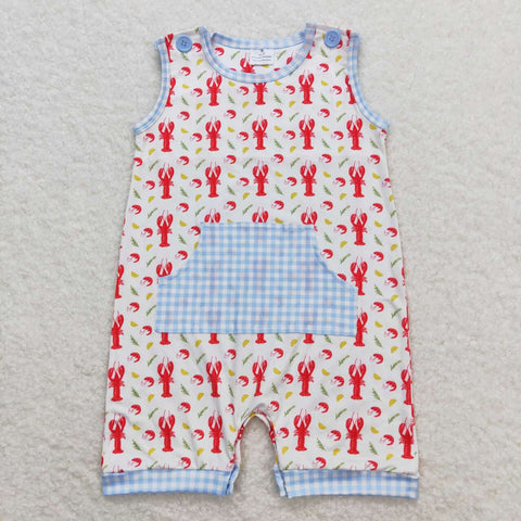 SR1137 baby boy clothes crawfish toddler boy summer romper