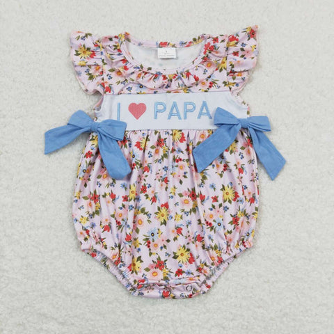 SR1162 baby girl clothes embroidery I love papa toddler girl summer bubble