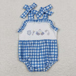 SR1171  baby girl clothes police gingham toddler girl summer bubble