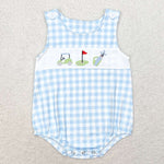 SR1176 baby boy clothes golf gingham toddler boy summer bubble