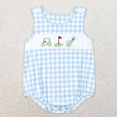 SR1176 baby boy clothes golf gingham toddler boy summer bubble