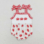 SR1185  baby girl clothes crab toddler girl summer bubble