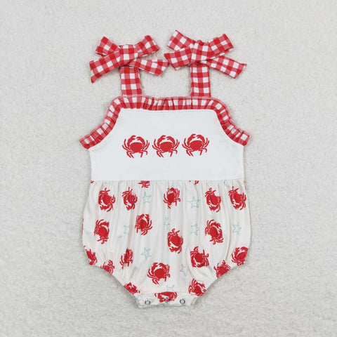 SR1185  baby girl clothes crab toddler girl summer bubble