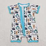 SR1200  baby boy clothes turquoise toddler boy summer romper