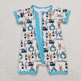 SR1200  baby boy clothes turquoise toddler boy summer romper