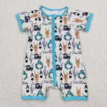 SR1200  baby boy clothes turquoise toddler boy summer romper