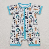 SR1200  baby boy clothes turquoise toddler boy summer romper