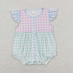 SR1201  baby girl clothes gingham toddler girl summer bubble