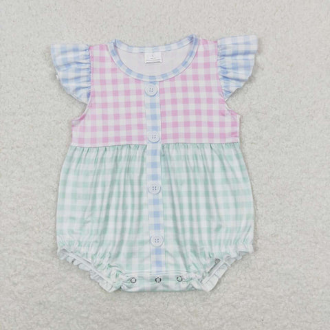 SR1201  baby girl clothes gingham toddler girl summer bubble