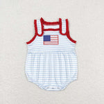 SR1210 baby girl clothes embroidery 4th of July patriotic toddler girl summer bubble