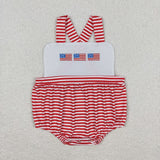 SR1212 baby boy clothes embroidery 4th of July patriotic toddler boy summer bubble