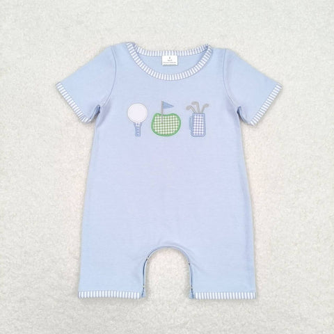 SR1216   baby boy clothes embroidery golf toddler boy  summer bubble