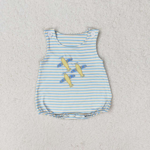 SR1228  baby boy clothes embroidery plane toddler boy summer bubble