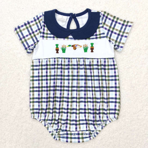 SR1242   baby boy clothes embroidery mallard toddler boy summer bubble