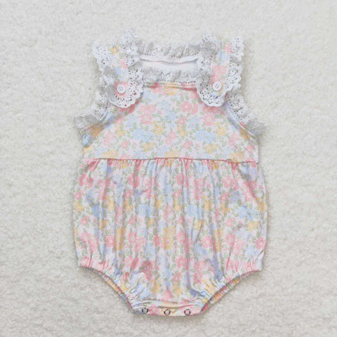 SR1261  baby girl clothes floral toddler girl summer bubble