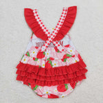 SR1269 baby girl clothes embroidery mama’s girl strawberry toddler girl summer bubble