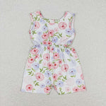 SR1311 baby girl clothes floral girl summer jumpsuit