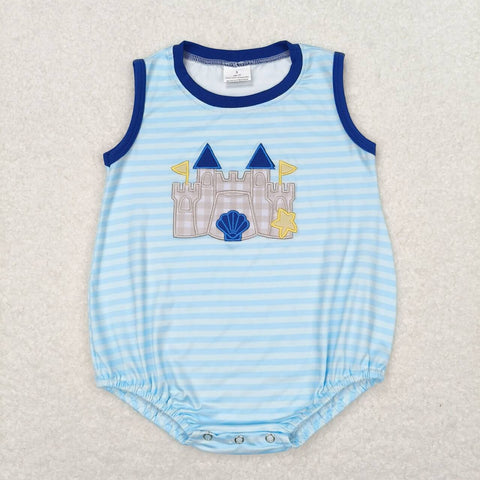 SR1318 baby boy clothes embroidery castle toddler boy summer bubble